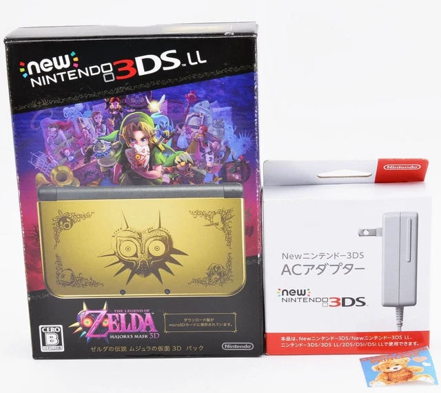 Nouvelle console Nintendo 3DS XL LL Zelda Majora's Mask Gold LE Box avec...