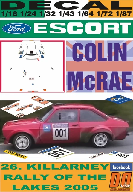 Autocollant Ford Escort RS 1800 MKII - R.Clark Critérium Molson Du Québec 1977 3e Place