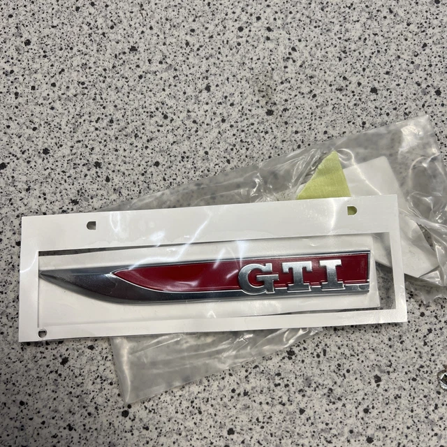 VW Golf MK5 MK6 MK7 MK7.5 GTI Red Left Wing Fender Badge Emblem Logo Genuine OEM