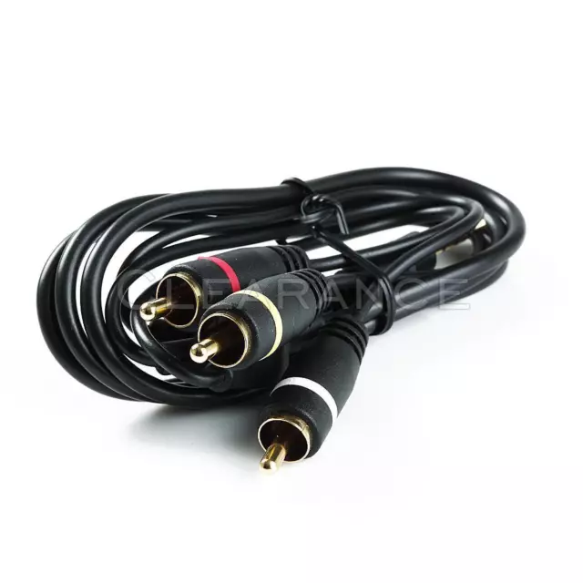 New Premium 3FT 3.5mm AUX Plug to 3 RCA male AUX Composite Audio Video OFC cable