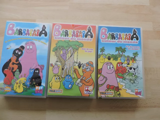 Lot de 3 K7 VHS Barbapapa - Autour du monde - Années 1999 à 2001