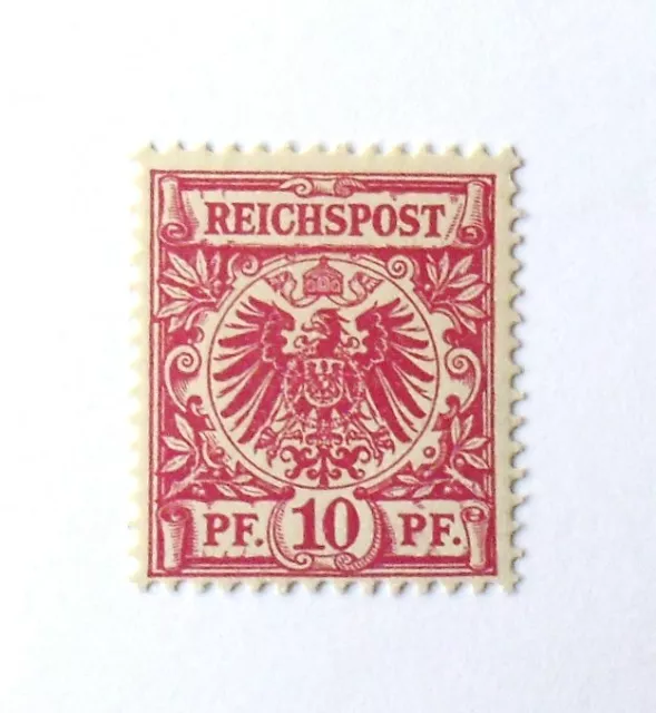 1889 Mi: 150,- MiNr 47 da Krone/Adler 10 Pf. rotkarmin UV rot postfr geprüft BPP