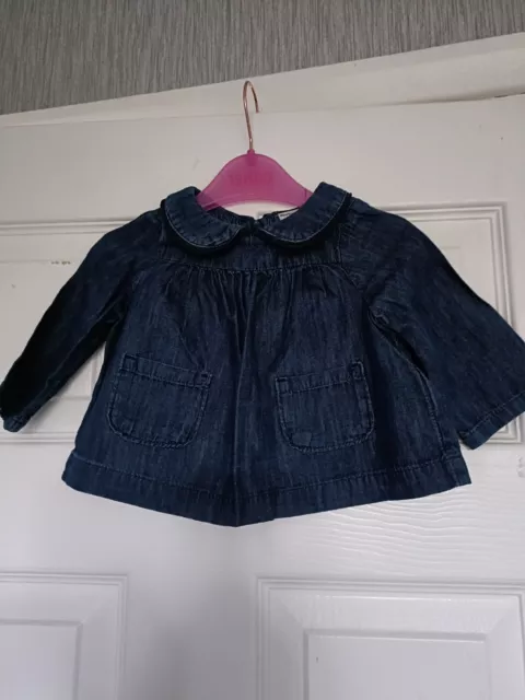 Gap Baby Girls Top Denium Long Sleeve 3/6mth Collared