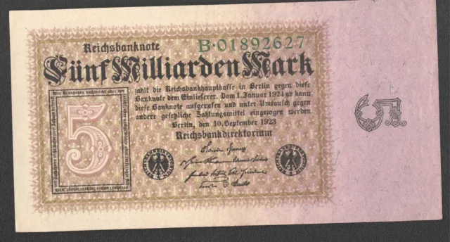 DEU-132a) — alt: Ro.112a) - RBN, Berlin; 5 Mrd. Mark vom 10.9.1923; Serie „B"