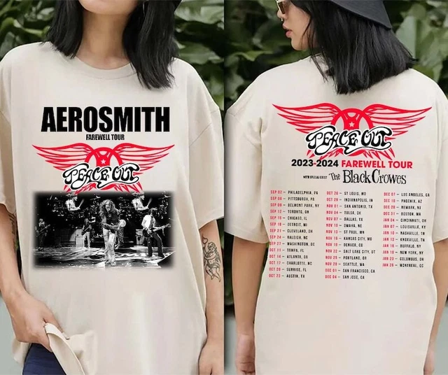 AEROSMITH 20232024 SHIRT, Peace Out Farewell Tour with The Black