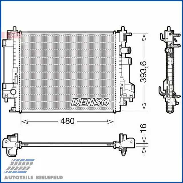 NEU - DENSO DRM23117 Kühler, Motorkühlung für RENAULT