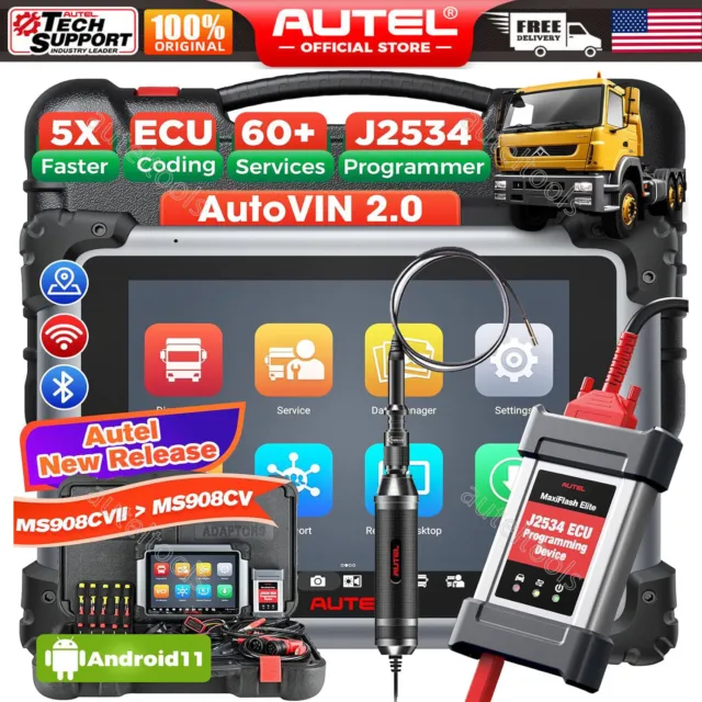 2024 Autel MaxiSYS MS908CV II Heavy Duty Scanner Commercial Vehicle Programming