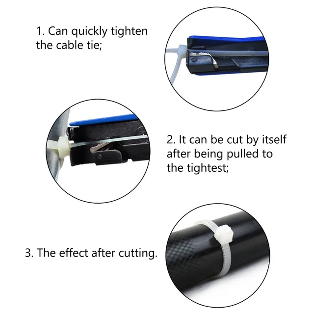 Cable Tie Stainless Steel 2.2‑4.8mm Auto Nylon Cutting Fastening Tool GL