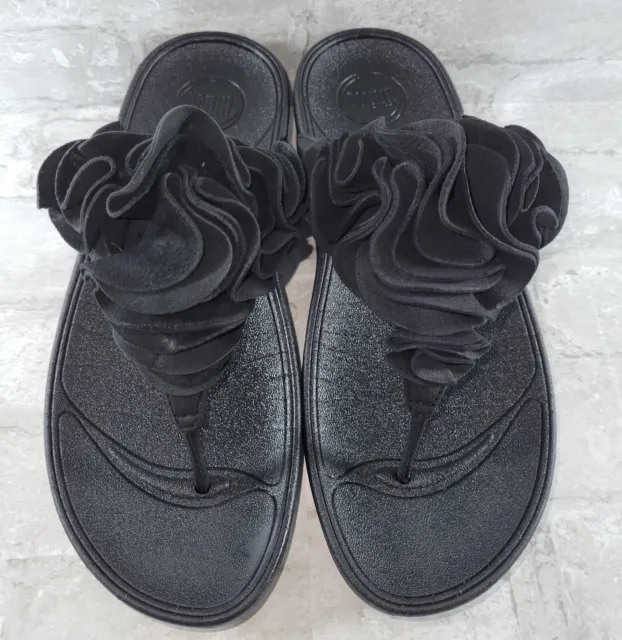FitFlop Frou Platform Sandals Women's Sz 8 Shoes Fit Flops 137-001 Comfort Black