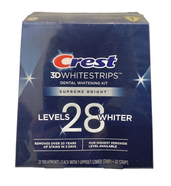 CREST 3D WHITESTRIPS Supreme Bright 28 Levels Whiter 42 strips Exp