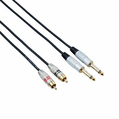 bespeco BESPECO Cavo Mixer PC Computer da Jack 3,5 Stereo a 2 Spina JAck 6,3 mono Dorato 
