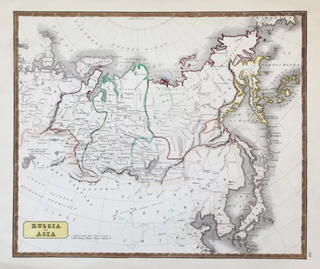 Russia Asia Russland Asien Siberia Sibirien map Karte Stahlstich engraving 1830