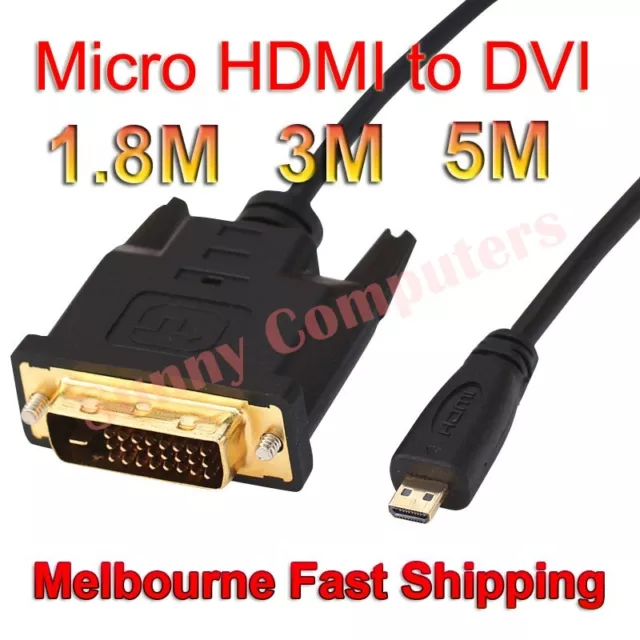 Micro HDMI Male to DVI-D Male Adapter Cable (24+1) | Gold plated Lead Wire Cord