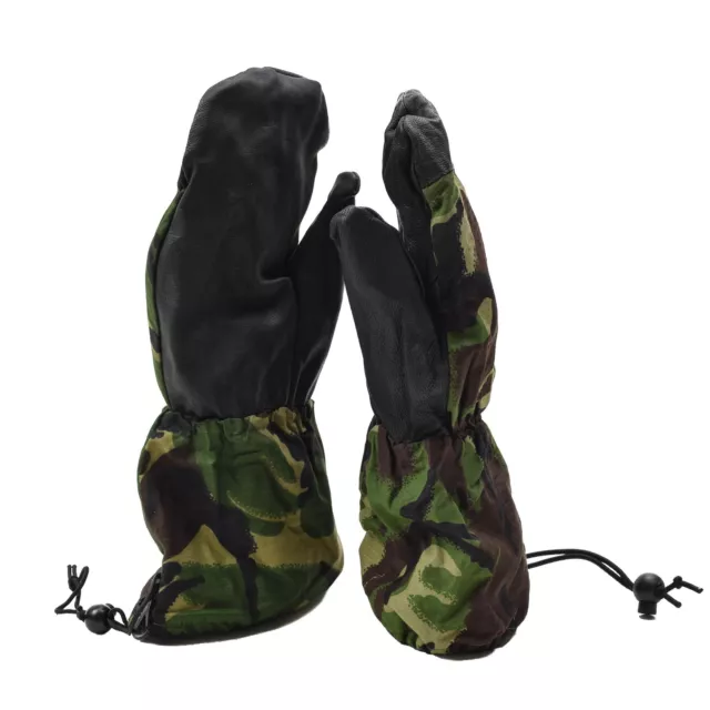 Genuine British military mittens leather palm grip DPM camouflage ripstop gloves