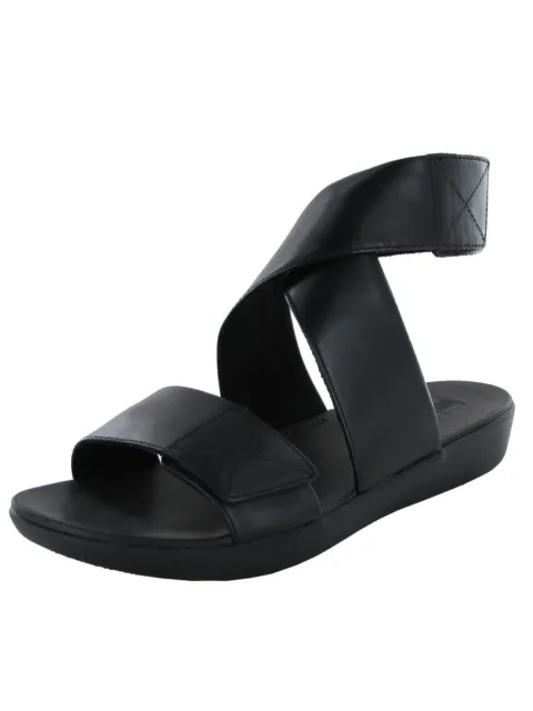 Fitflop Womens Carin Leather Back Strap Sandal Shoes, All Black, US 6