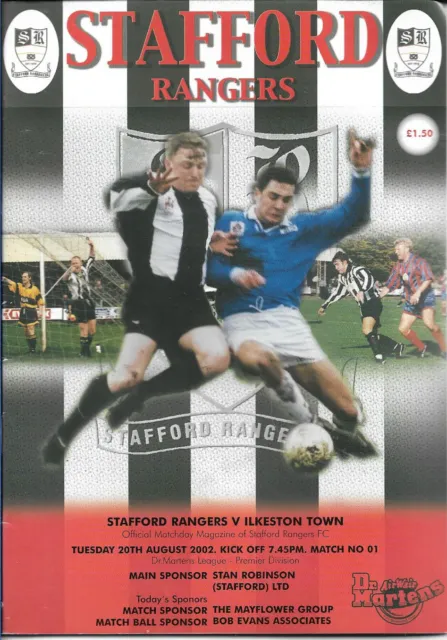 Stafford Rangers v Ilkeston Town 20/8/2002 Dr Martins League Premier Division