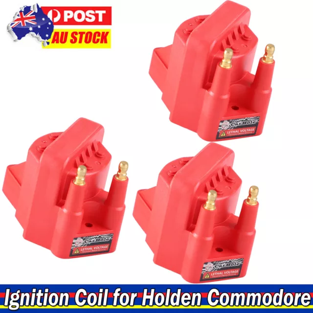 3Pack RED Ignition Coils for Holden Commodore VN VP VR VS VT VY Crewman V6 3.8L