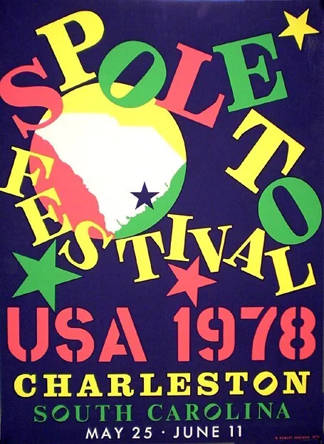 ROBERT INDIANA Spoleto Festival rares Plakat von 1978 (Siebdruck) gerollt