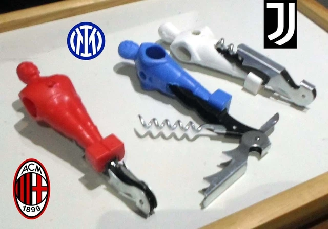 3cavatappi stappabottiglie INTER JUVENTUS MILAN calcio balilla ac fc biiliardino