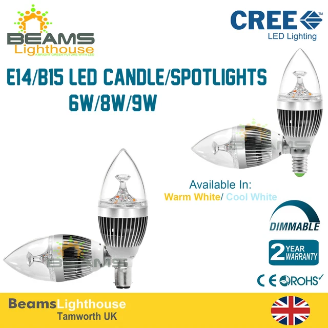 B15 Small Bayonet Cap/E14 Small Edison Screw LED Candle Light Spotlight Bulb