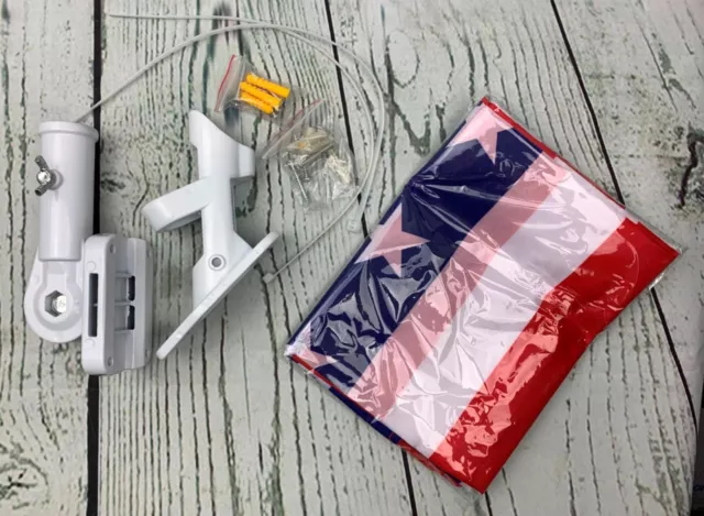 Two Position Flag Pole Holder Mounting Bracket with Hardwares