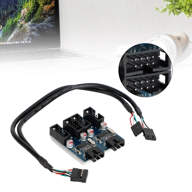 PC Case Internal 9-Pin USB 2.0 Male 1 To 4 Female Splitter PCB Chipset Extender