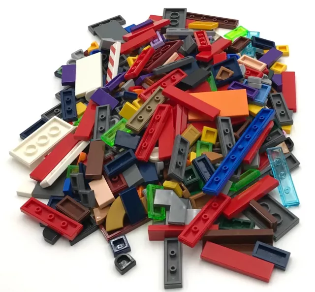 LEGO Neuf Large Lot De Plat Lisse Tuiles Rouge Orange Noir Bleu Plus Pièces