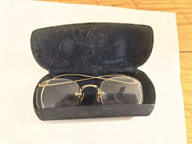 1/10 12k GF  Gold Filled AO American Optical Bifocal Lens Frames With Case