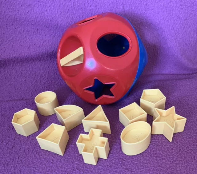 Vintage Tupperware Shape O Ball Sorter Puzzle Toy Red, Blue & Yellow