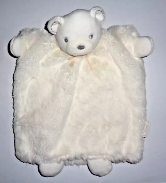 Rp/  Doudou Marionnette Perle Kaloo Ours Blanc Noeud Rose Kom 9