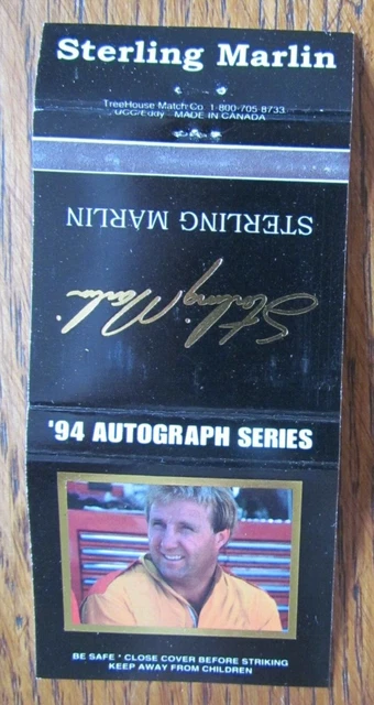 Nascar Racing Car Driver Sterling Marlin Matchbook Cover 1994 Matchcover -D4
