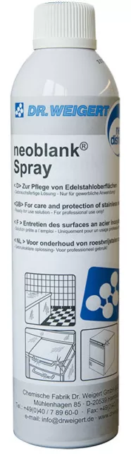 Dr. Weigert Neoblank Spray Edelstahl Pflege Steel Care 400ml Dose