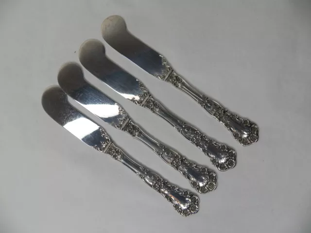 Gorham Buttercup Sterling Silver Set Of 4 Flat Butter Spreaders 6" No Monograms