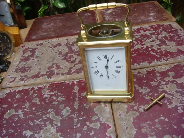 Old Vintage Antique Brass  French Escapement  Carriage  Mantel Clock See Video