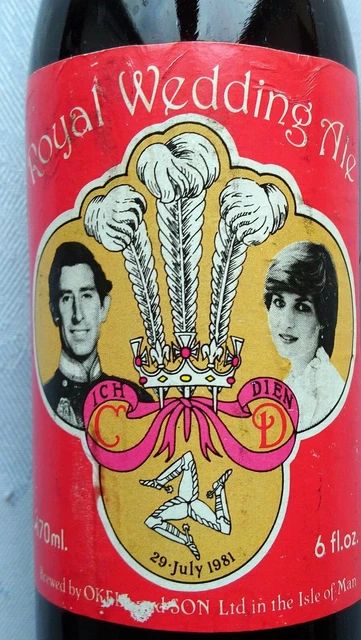 Okells Brewery Isle Of Man Bier Ale 170 ML Flasche Charles Diana Wedding 81 Leer 3