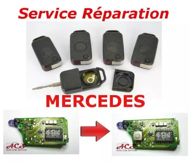 Service réparation télécommande clé 1 bouton Mercedes Classe A C E S SL SLK infr