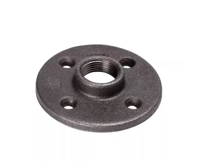 3/4 in. Black Malleable Iron Floor Flange Fitting (2-Pack)