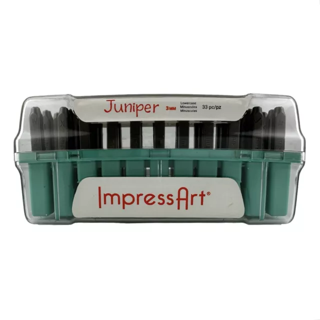 NEW IMPRESSART 3mm, 33pc. JUNIPER FONT LOWERCASE LETTER METAL STAMP SET-New