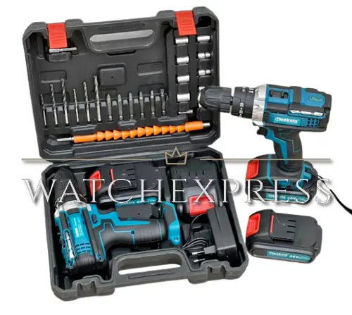 Trapano avvitatore doppia batteria a litio 48V 5ah valigia 24 accessori TM-CD01