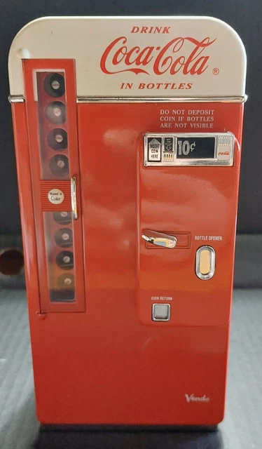 Vintage 1990s Coca Cola Vending Machine Bank Musical Sounds Works EUC