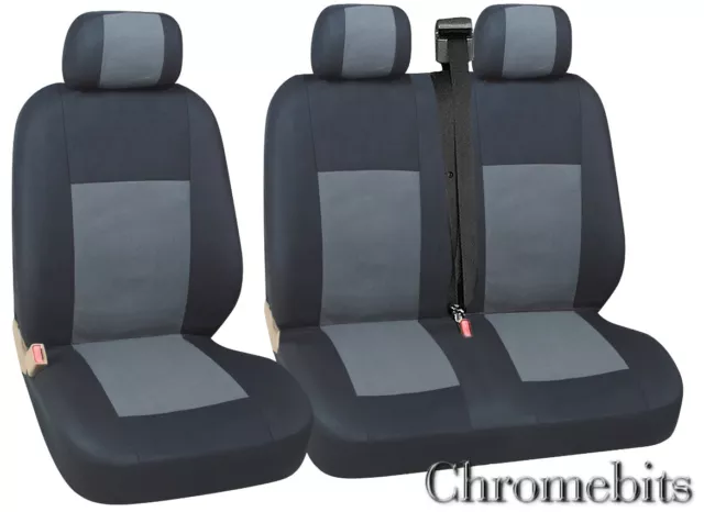 For Vw Transporter T4 Lt Seat Covers Grey New Quality Fabric For 2+1