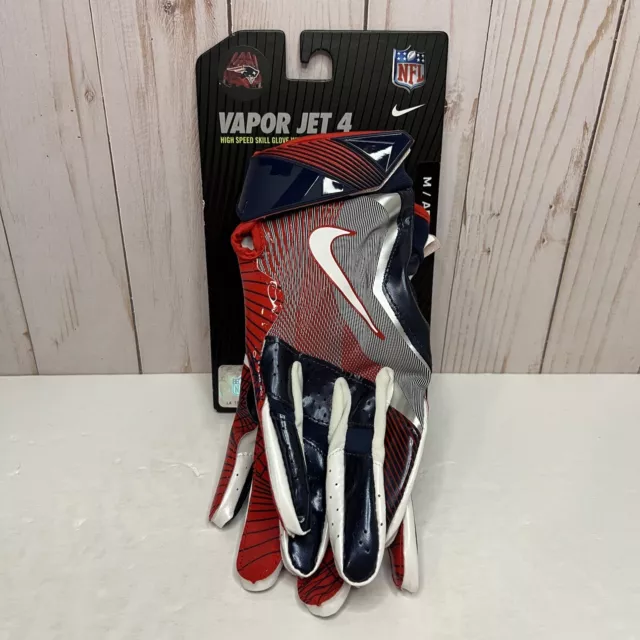 Nike Vapor Jet 4.0 NFL New England Patriots High Speed Skill Gloves Size M