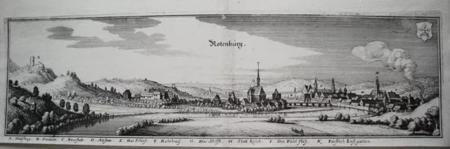 Rotenburg Fulda Hessen seltener echter alter  Merian Kupferstich 1645