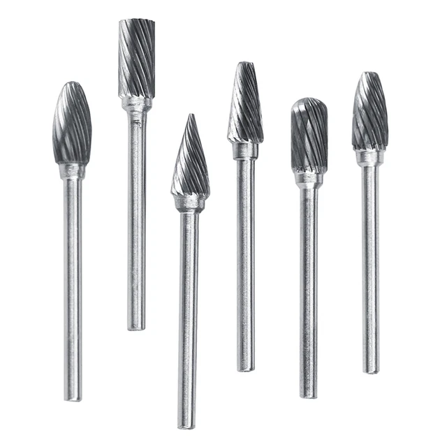 10pcs Tungsten Carbide Steel Files Burr Set 3mm Shank 6mm Cutting