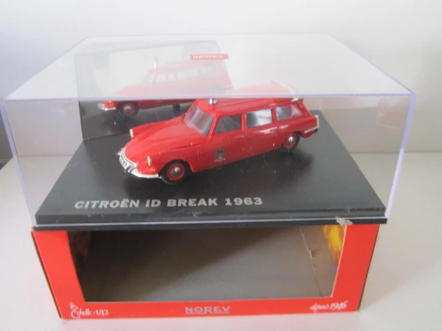 Norev 1/43 Citroën DS ID Break Pompiers 1963 - Miniature Collection Très Bon état