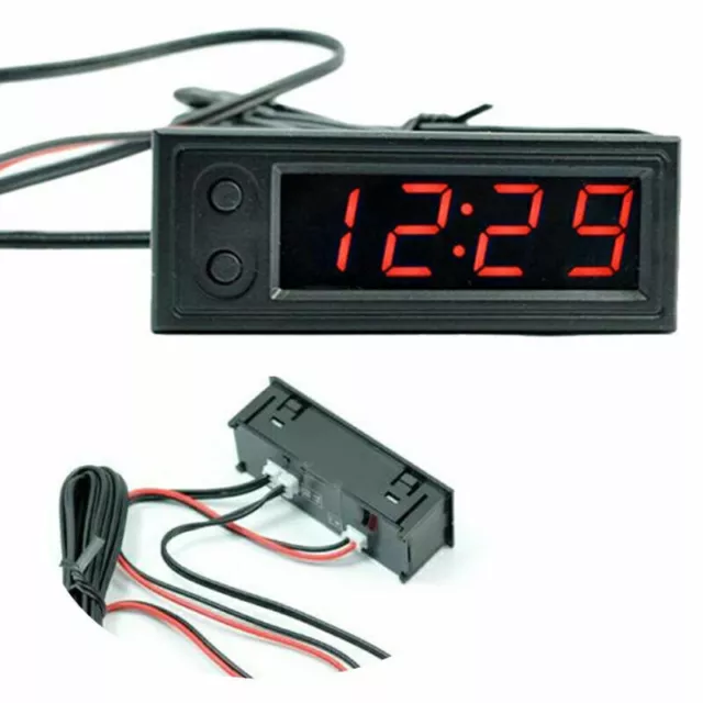 12V 3 In 1 Auto KFZ LED Digital Voltmeter Thermometer Uhr Clock Anzeige