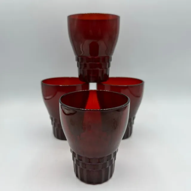 Anchor Hocking Windsor Royal Ruby Tumblers 10 oz, Set of 4