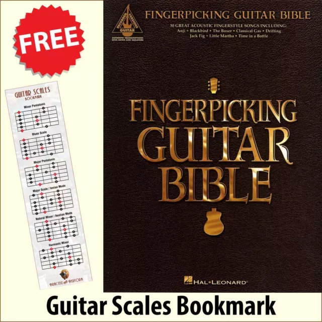 Fingerpicking Guitar Bible TAB Music Book +FREE Guitar Scales Bookmark