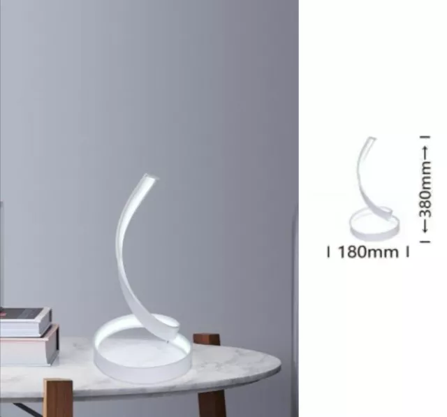 Lampada da scrivania led 12w spirale abajour luce tavolo bianca design moderno