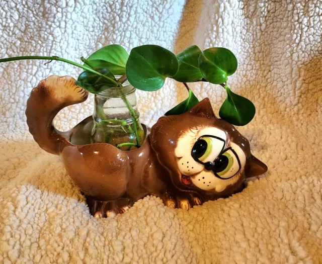 Vintage Peek a Boo Cat 4" Planter Pot